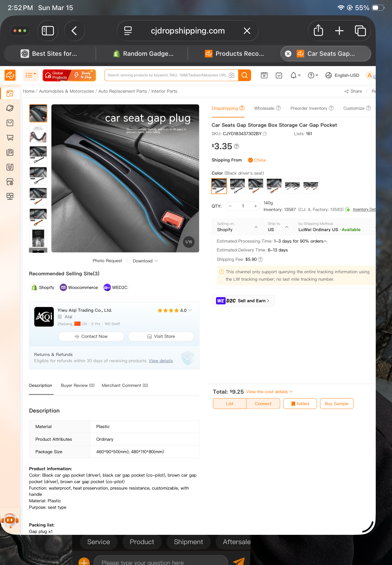 Car Seat Gap Filler Set - 2 Pack (Driver & Passenger)